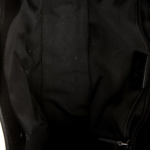 Authentic Gucci GG Jackie Bag Black Canvas Leather Trim Gun Metal Hardware - Picture 5 of 6